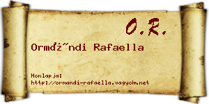 Ormándi Rafaella névjegykártya